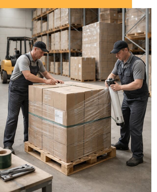 Упаковка и паллетирование грузов от 3613 руб: защита и крепление